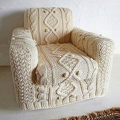 cabel knit armchair slipcover